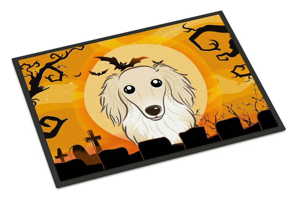 Halloween Longhair Creme Dachshund Indoor or Outdoor Mat 18x27 BB1770MAT - the-store.com