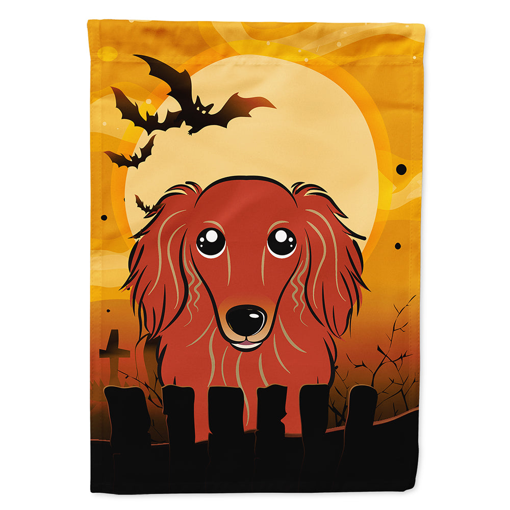 Halloween Longhair Red Dachshund Flag Canvas House Size BB1772CHF  the-store.com.