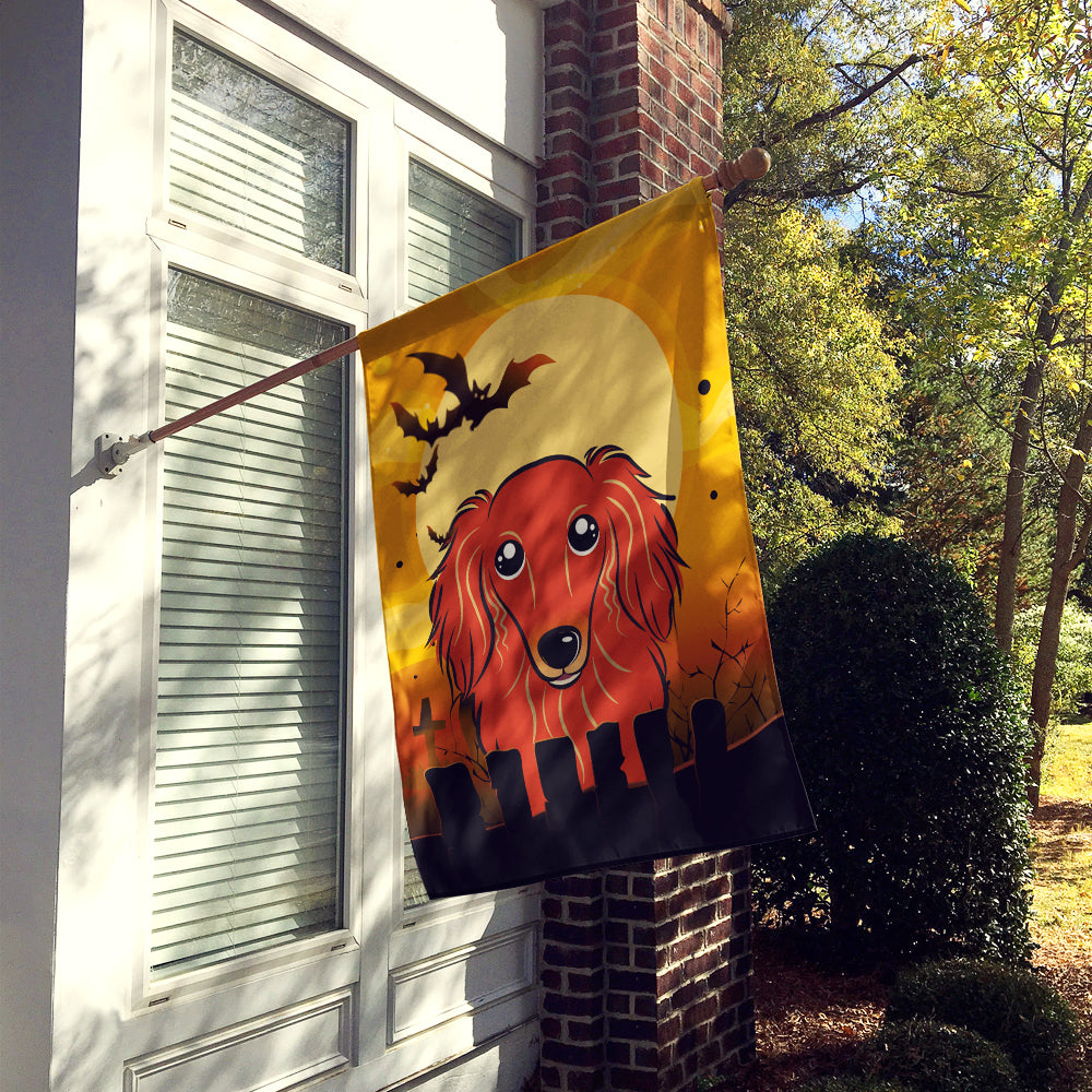 Halloween Longhair Red Dachshund Flag Canvas House Size BB1772CHF  the-store.com.