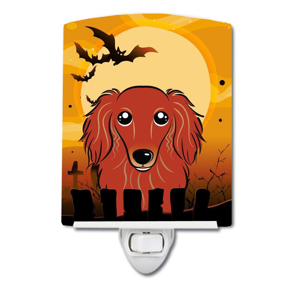 Halloween Longhair Red Dachshund Ceramic Night Light BB1772CNL - the-store.com