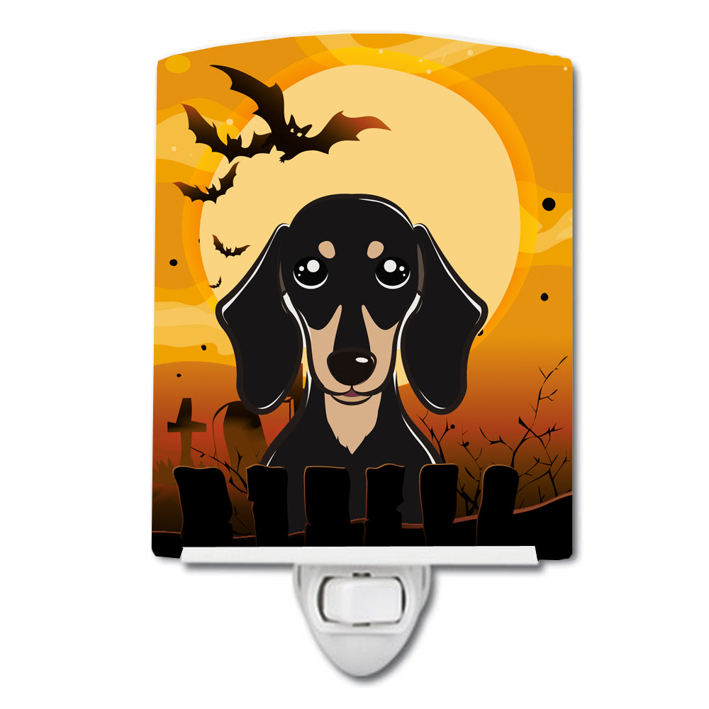 Halloween Smooth Black and Tan Dachshund Ceramic Night Light BB1773CNL - the-store.com