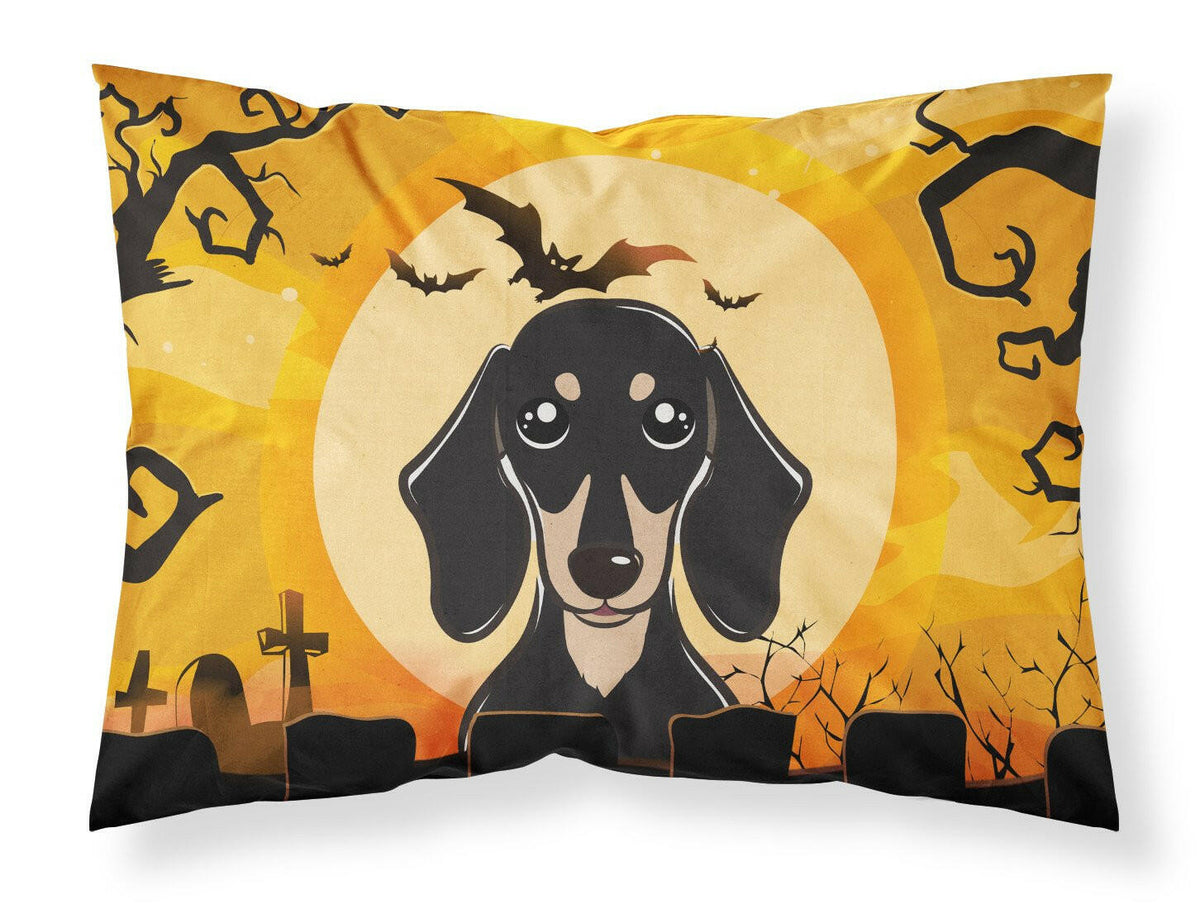 Halloween Smooth Black and Tan Dachshund Fabric Standard Pillowcase BB1773PILLOWCASE by Caroline&#39;s Treasures
