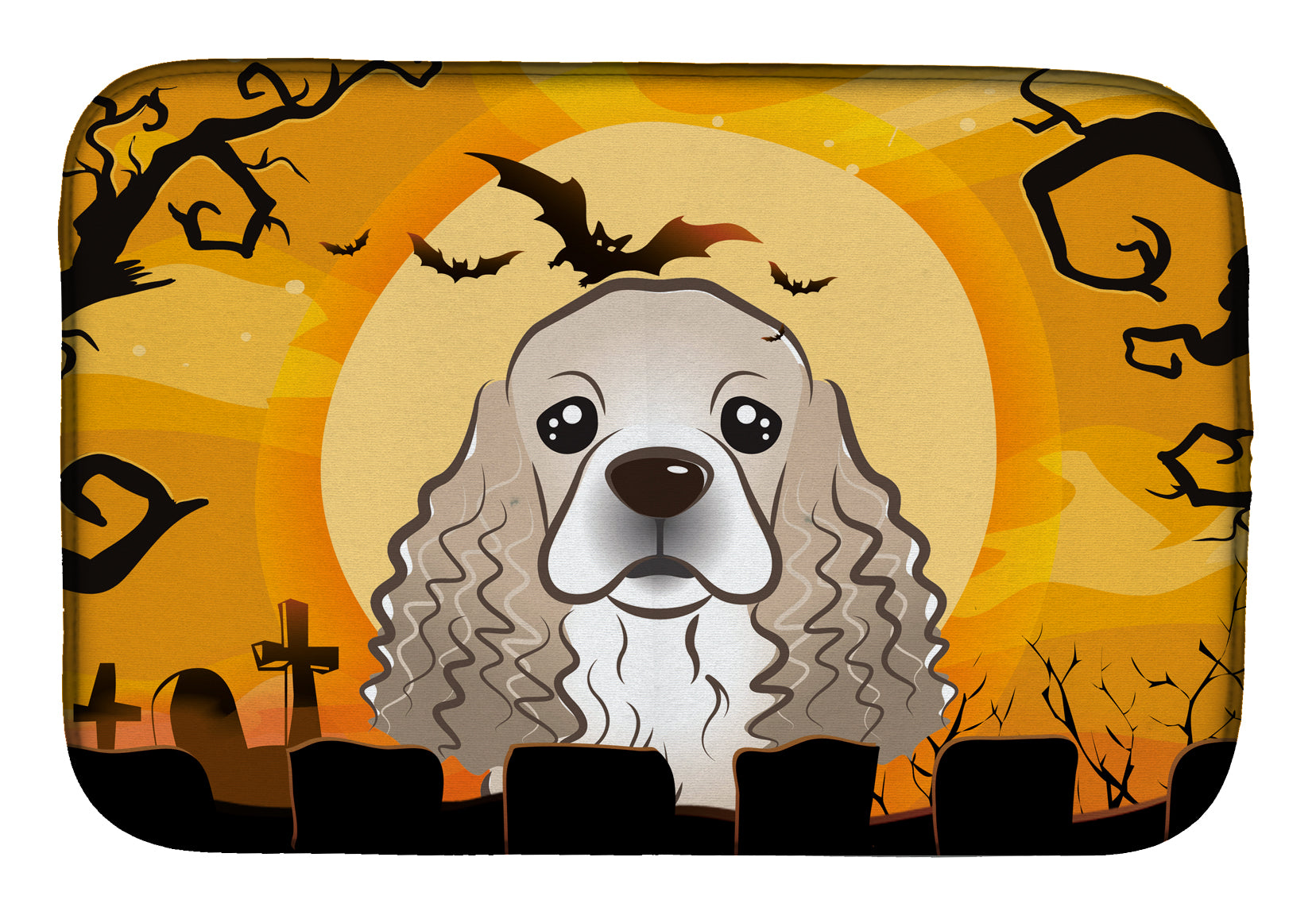 Halloween Cocker Spaniel Dish Drying Mat BB1774DDM  the-store.com.