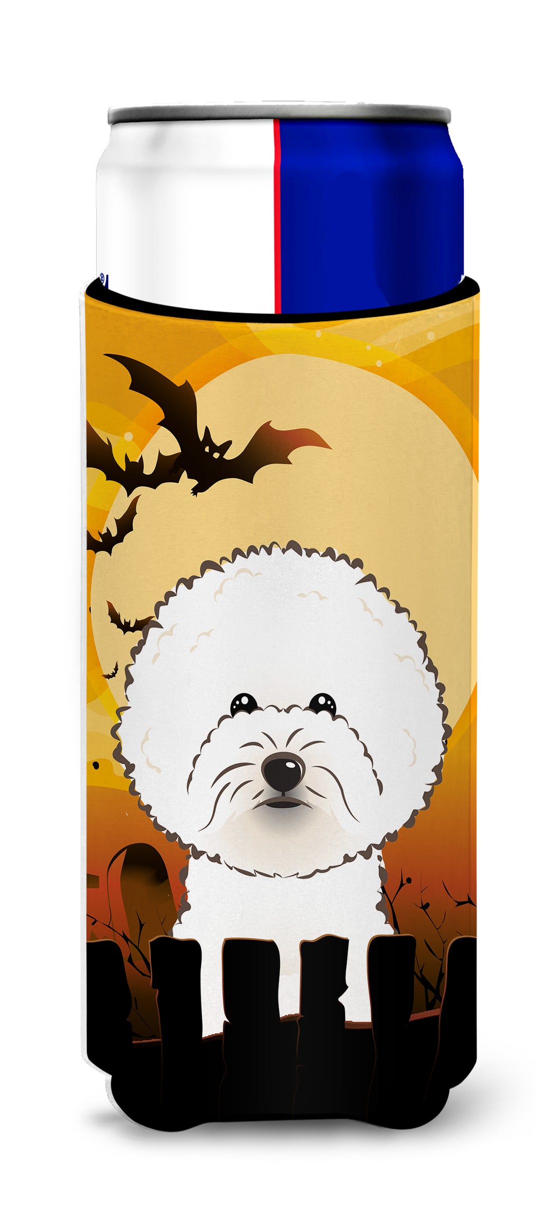 Halloween Bichon Frise Ultra Beverage Insulators for slim cans BB1775MUK  the-store.com.