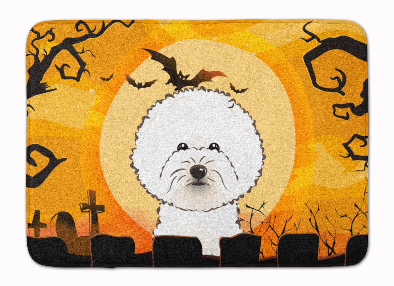 Halloween Bichon Frise Machine Washable Memory Foam Mat BB1775RUG - the-store.com