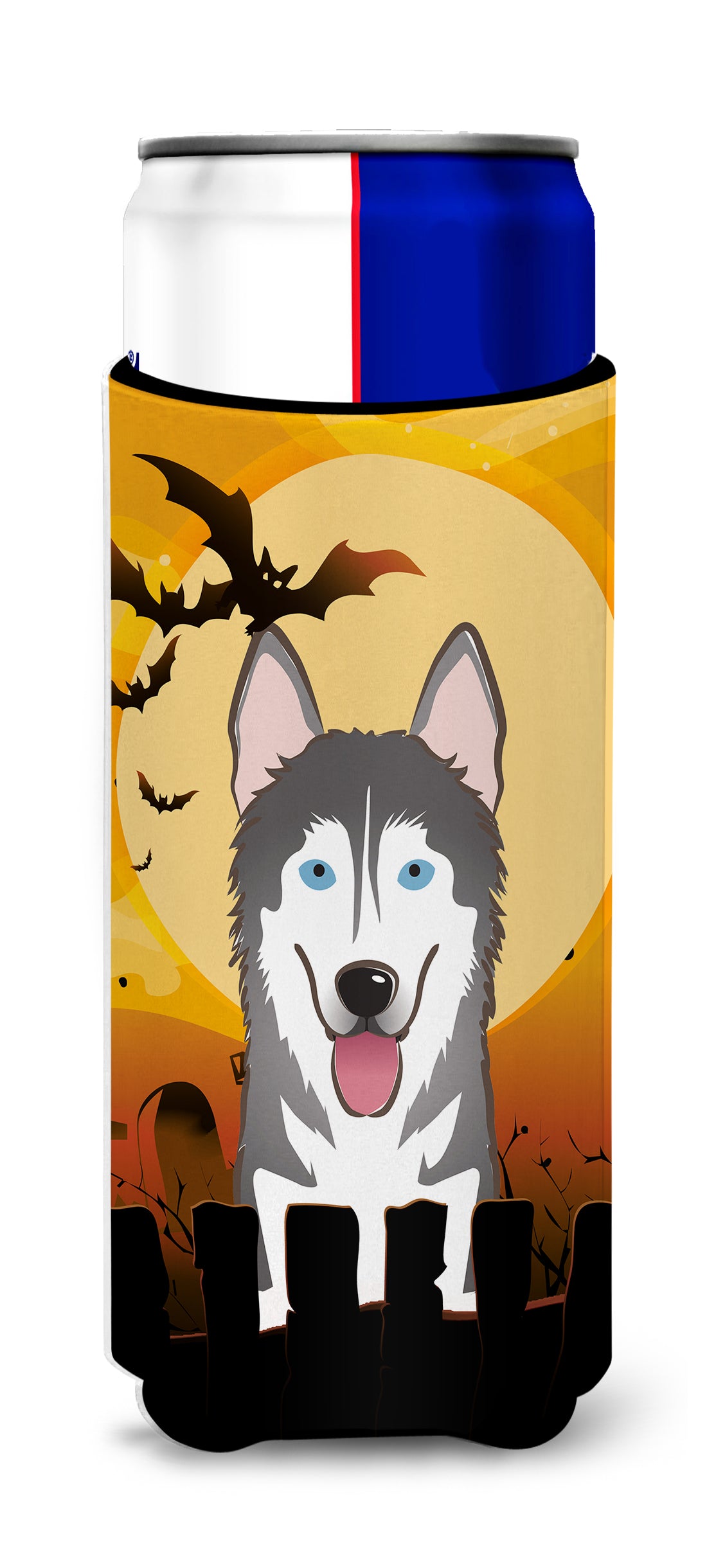 Halloween Alaskan Malamute Ultra Beverage Insulators for slim cans BB1776MUK  the-store.com.