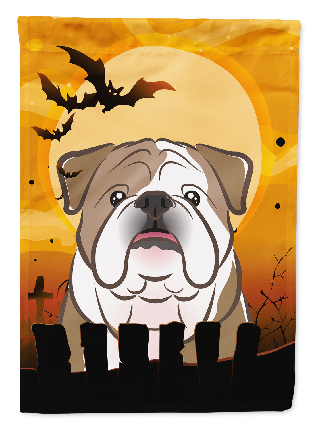 Halloween English Bulldog  Flag Canvas House Size BB1777CHF  the-store.com.