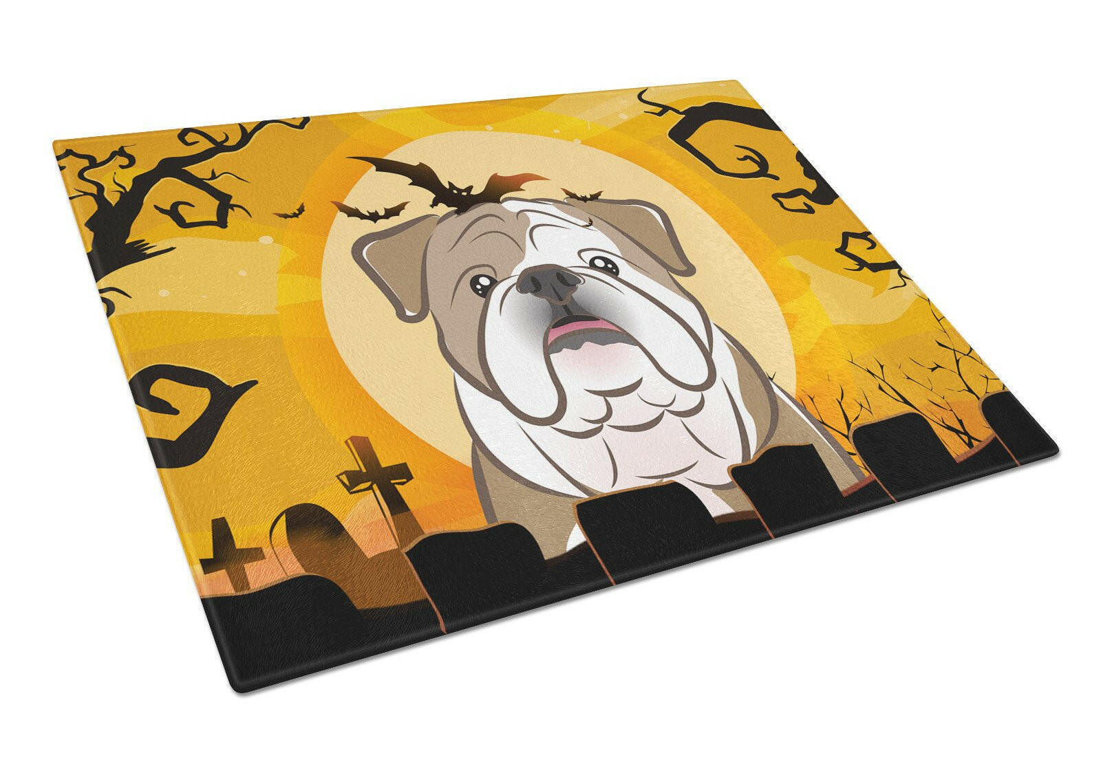 Halloween English Bulldog  Glass Cutting Board Large BB1777LCB by Caroline's Treasures