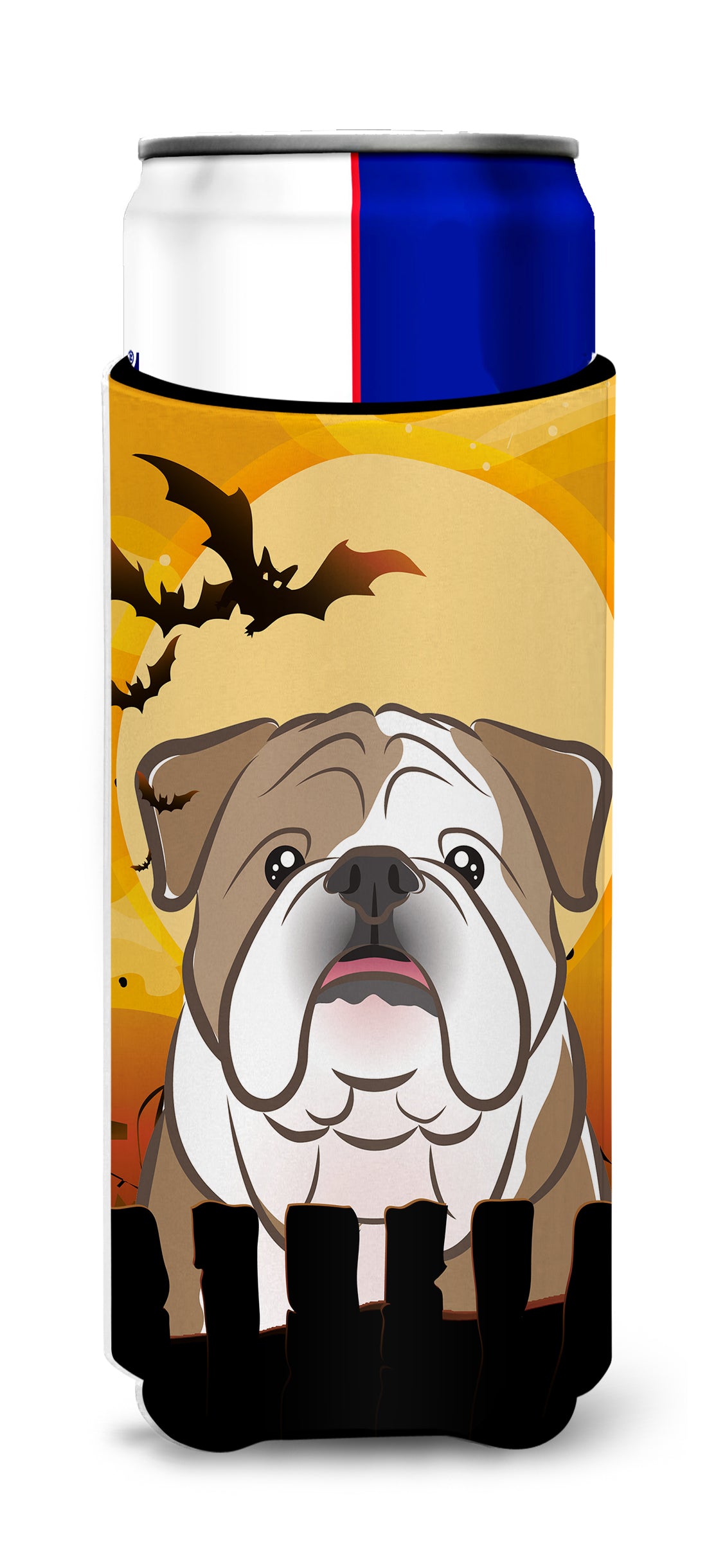 Halloween English Bulldog  Ultra Beverage Insulators for slim cans BB1777MUK  the-store.com.