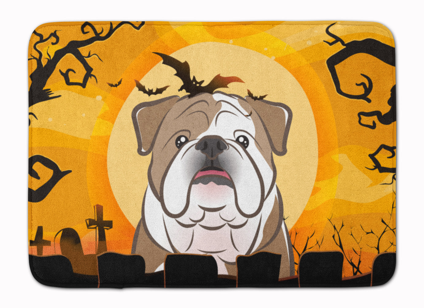 Halloween English Bulldog  Machine Washable Memory Foam Mat BB1777RUG - the-store.com