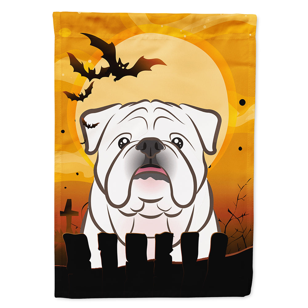 Halloween White English Bulldog  Flag Canvas House Size BB1778CHF  the-store.com.