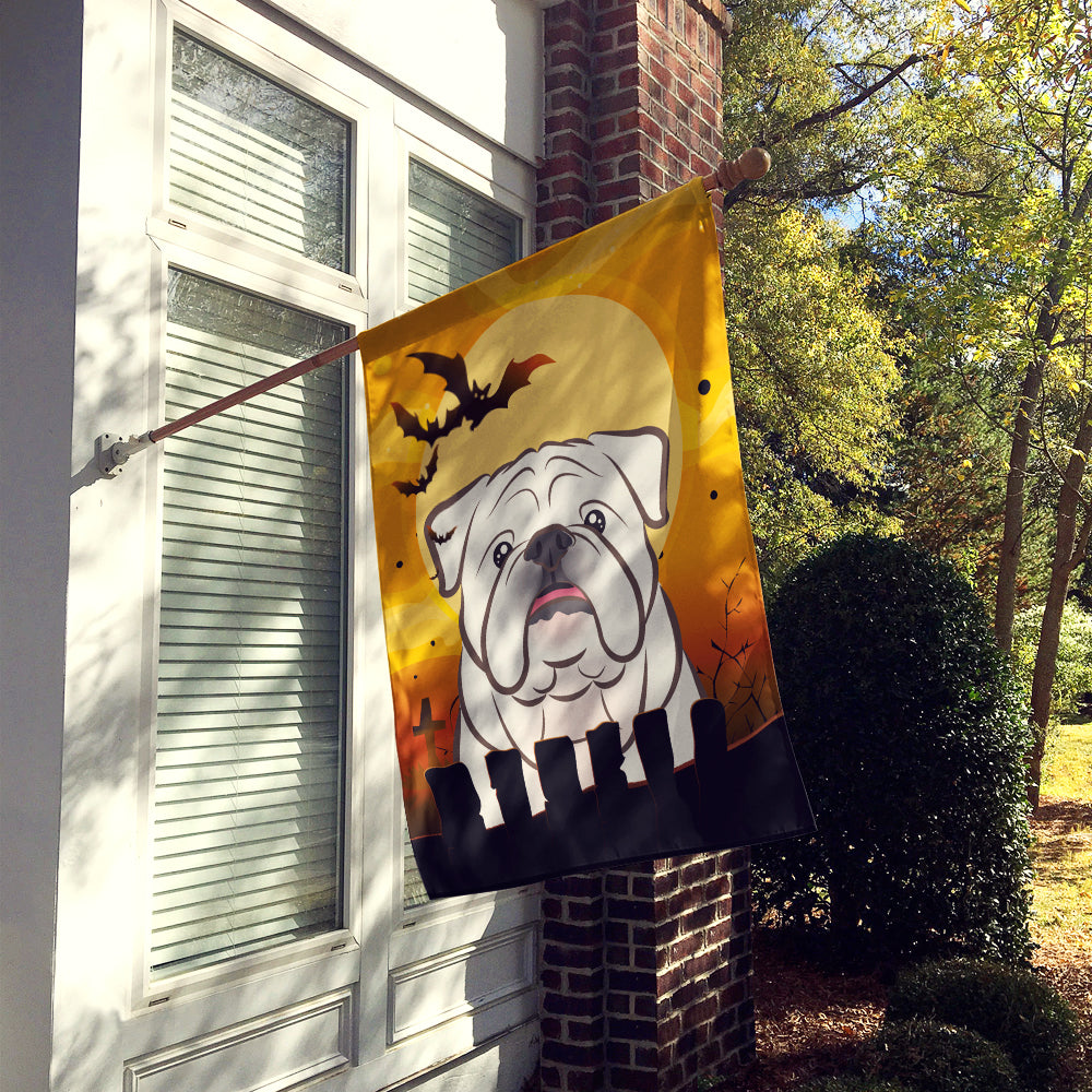 Halloween White English Bulldog  Flag Canvas House Size BB1778CHF  the-store.com.