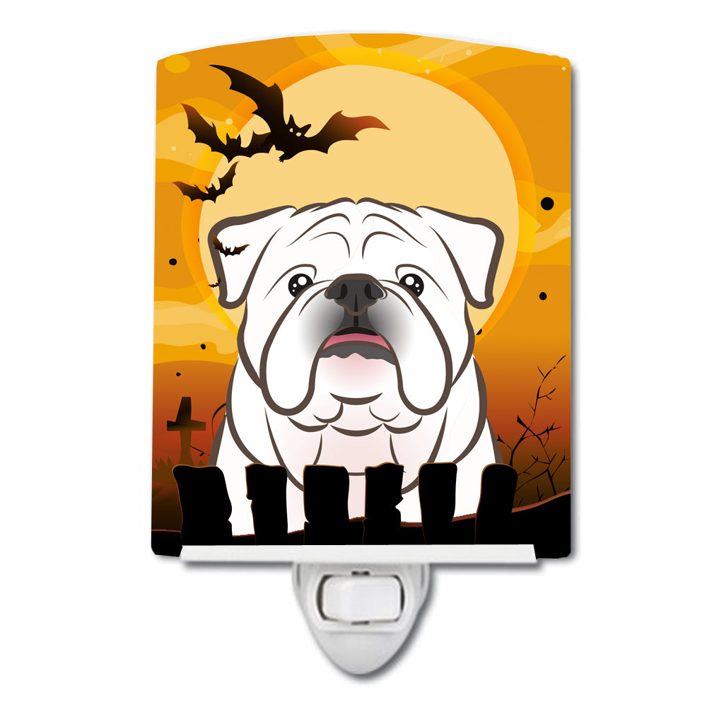 Halloween White English Bulldog  Ceramic Night Light BB1778CNL - the-store.com