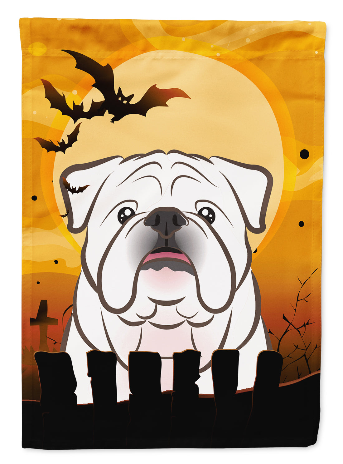 Halloween White English Bulldog  Flag Garden Size BB1778GF.