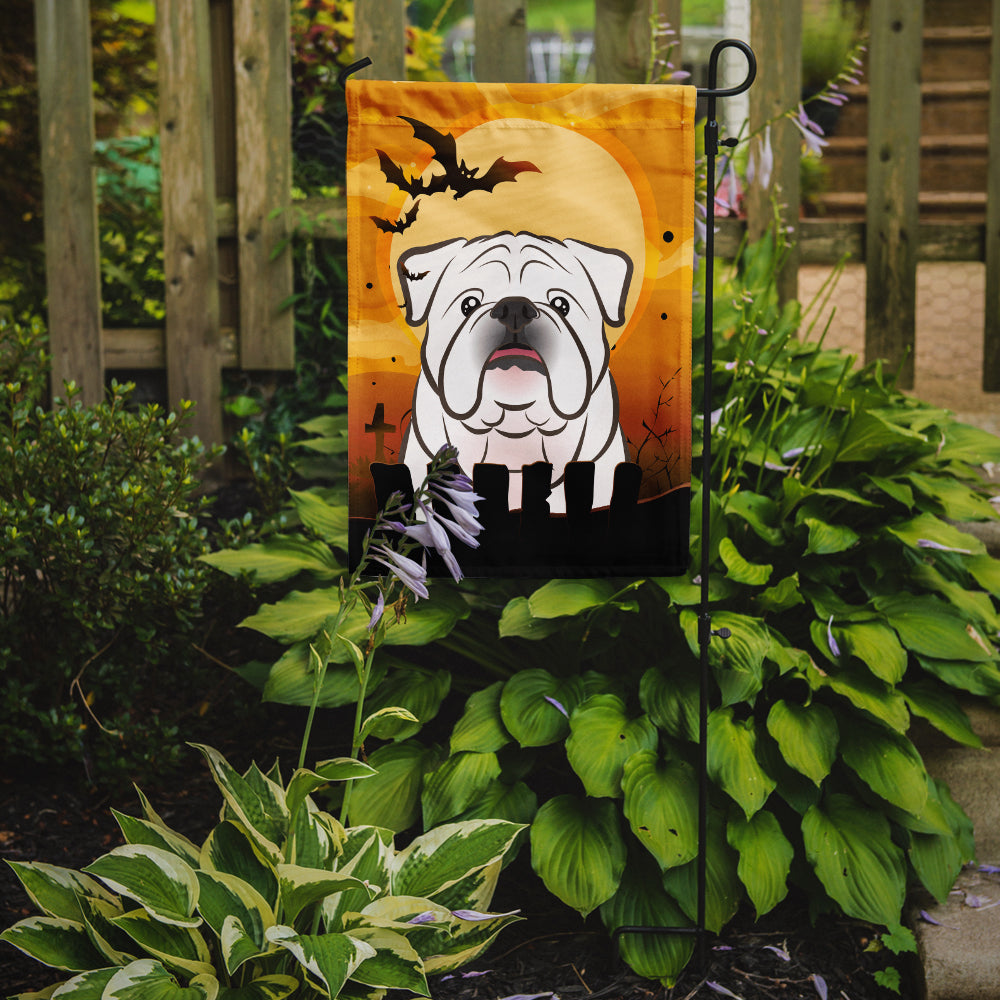 Halloween White English Bulldog  Flag Garden Size BB1778GF.