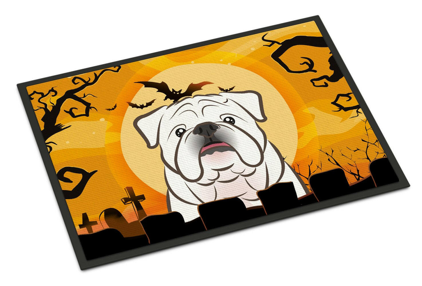 Halloween White English Bulldog  Indoor or Outdoor Mat 24x36 BB1778JMAT - the-store.com