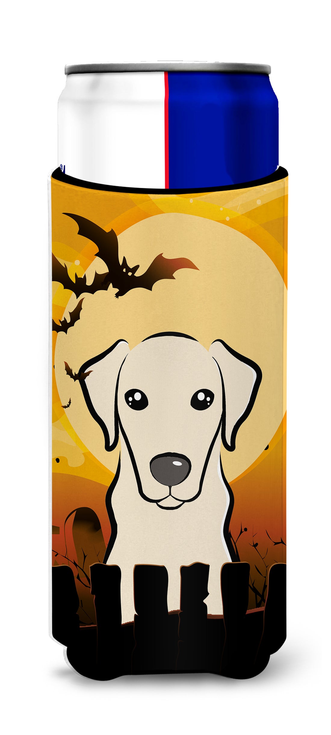 Halloween Yellow Labrador Ultra Beverage Insulators for slim cans BB1780MUK  the-store.com.