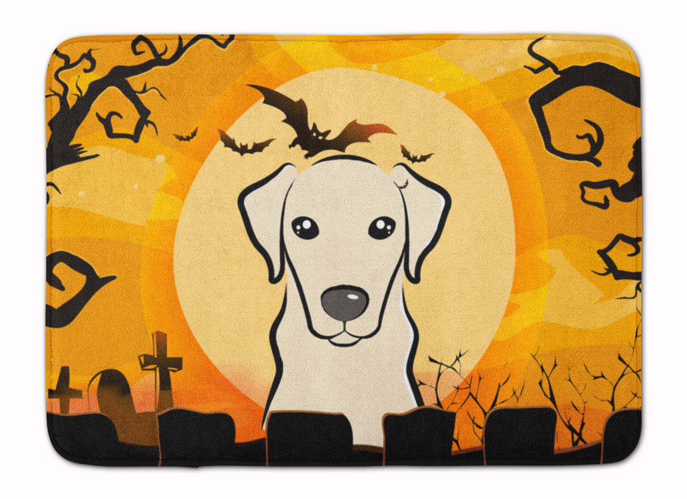 Halloween Yellow Labrador Machine Washable Memory Foam Mat BB1780RUG - the-store.com