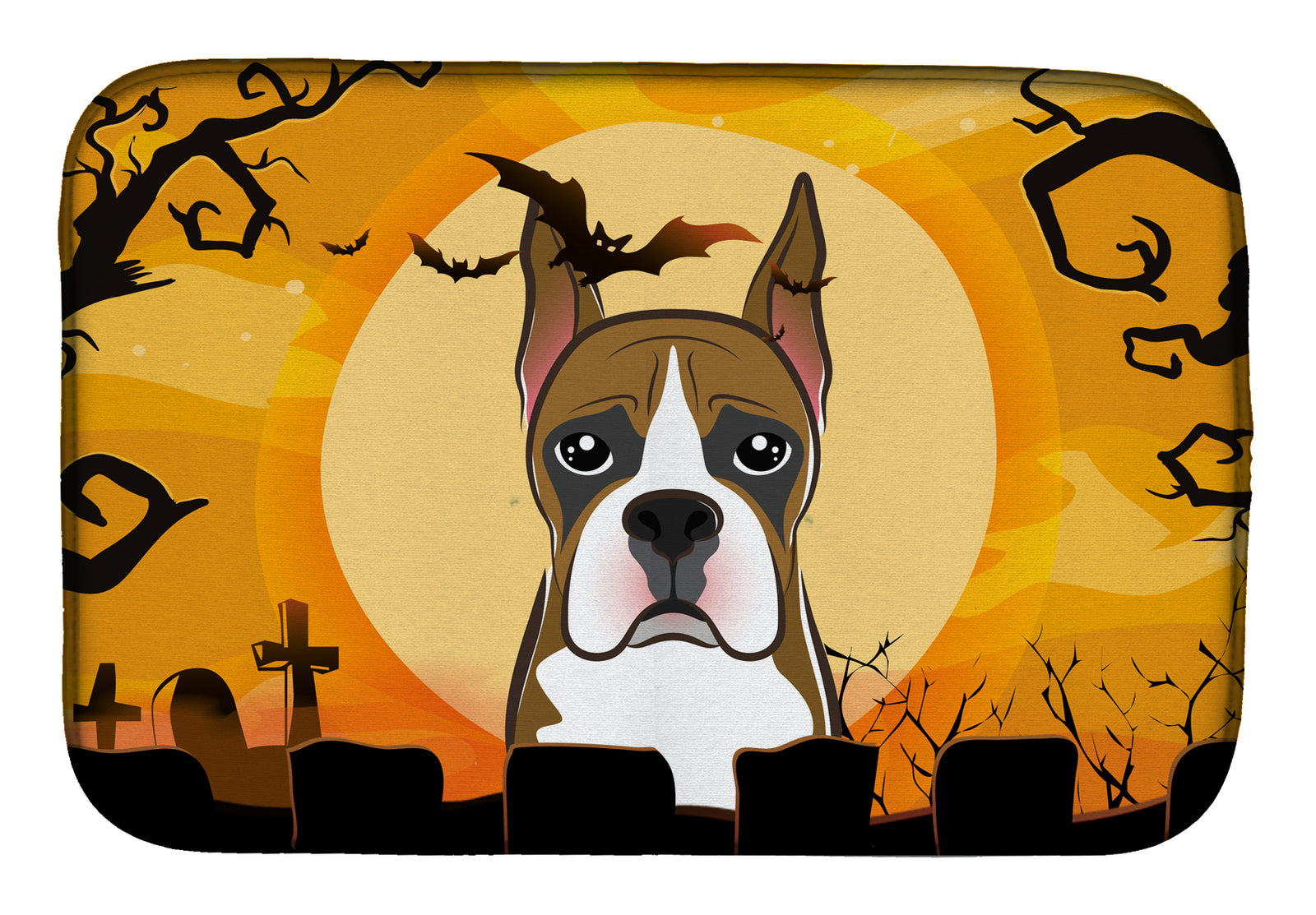 Halloween Boxer Dish Drying Mat BB1781DDM  the-store.com.