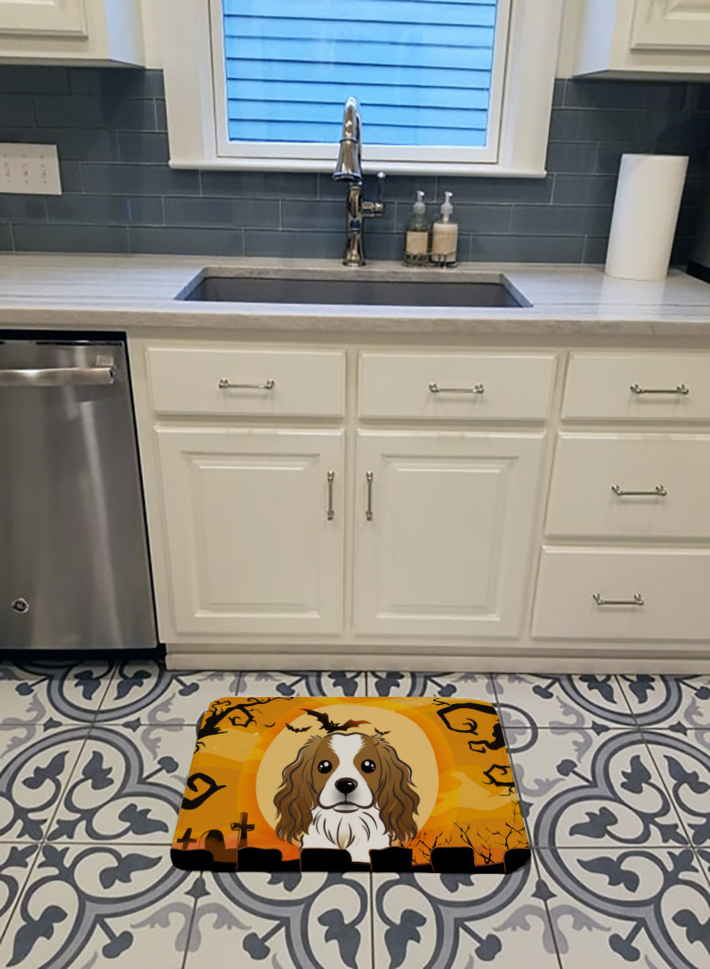 Halloween Cavalier Spaniel Machine Washable Memory Foam Mat BB1782RUG - the-store.com