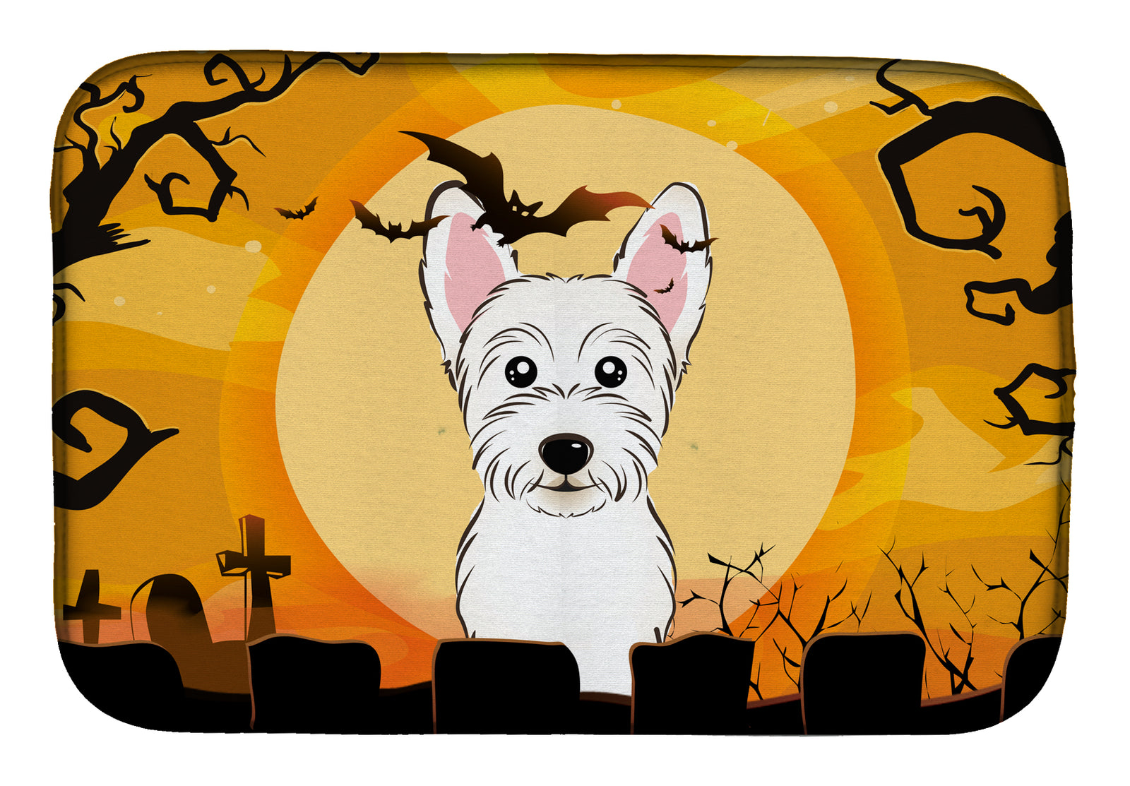 Halloween Westie Dish Drying Mat BB1784DDM  the-store.com.