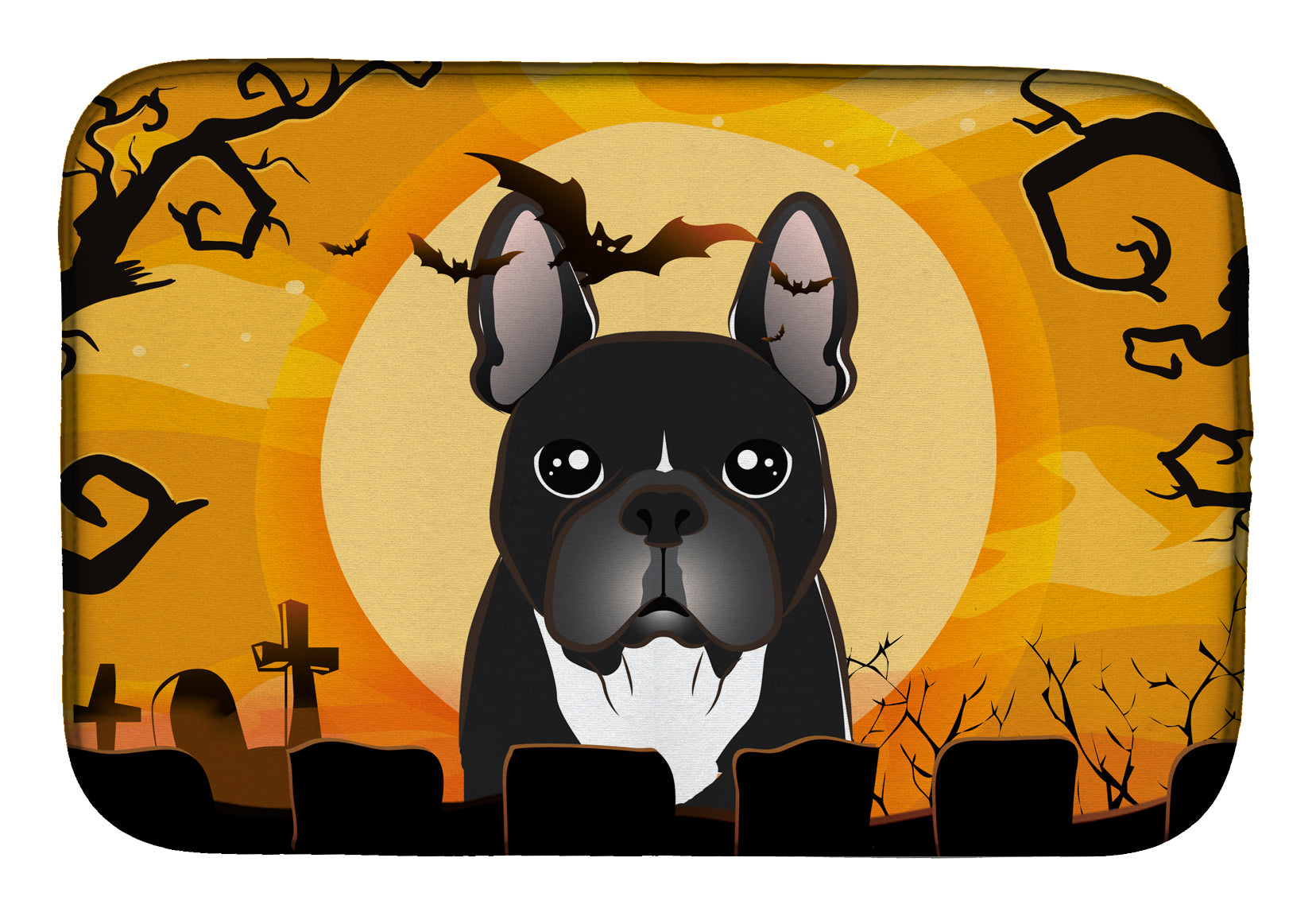 Halloween French Bulldog Dish Drying Mat BB1785DDM  the-store.com.