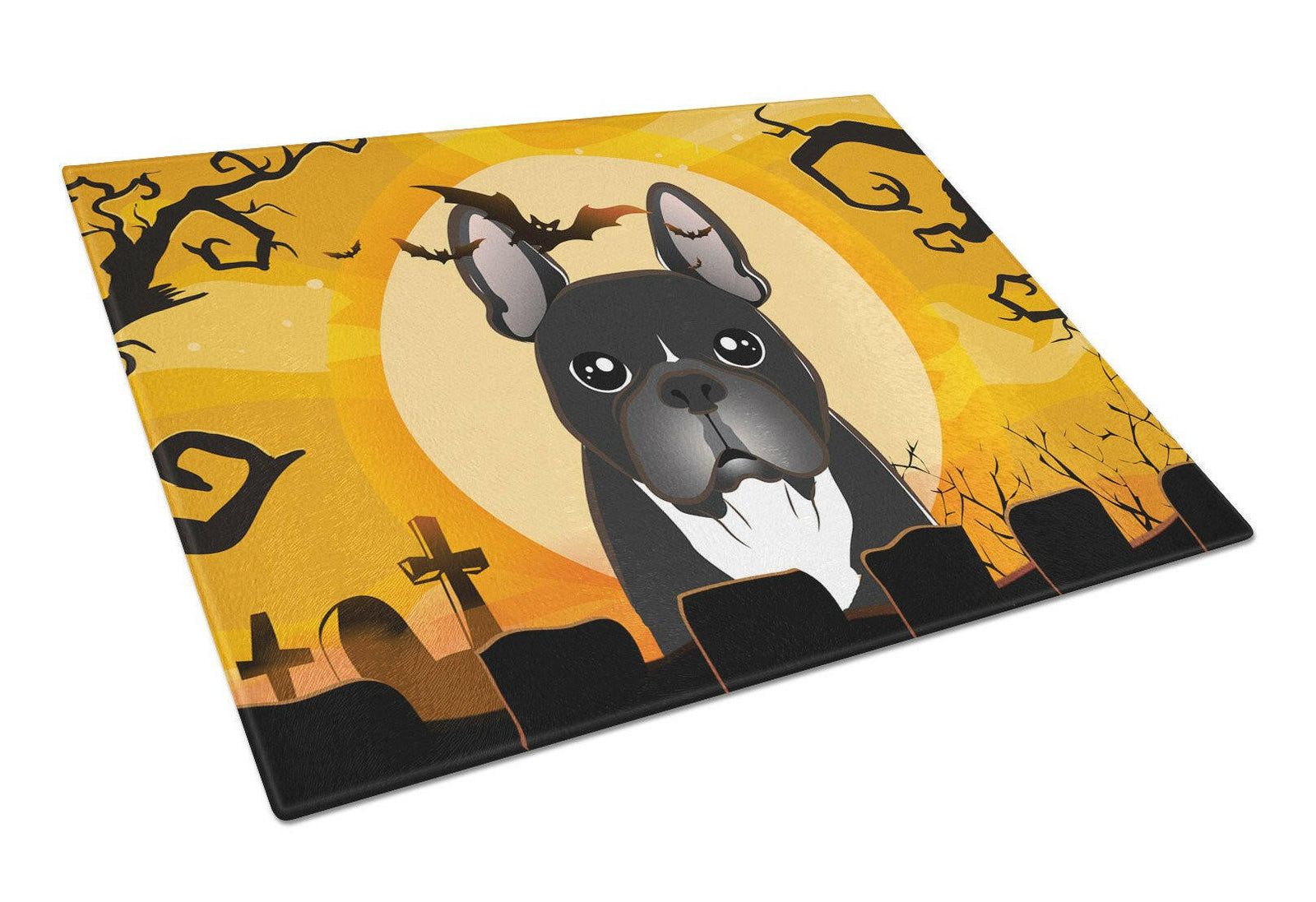 Halloween French Bulldog Glass Cutting Board Large BB1785LCB by Caroline's Treasures