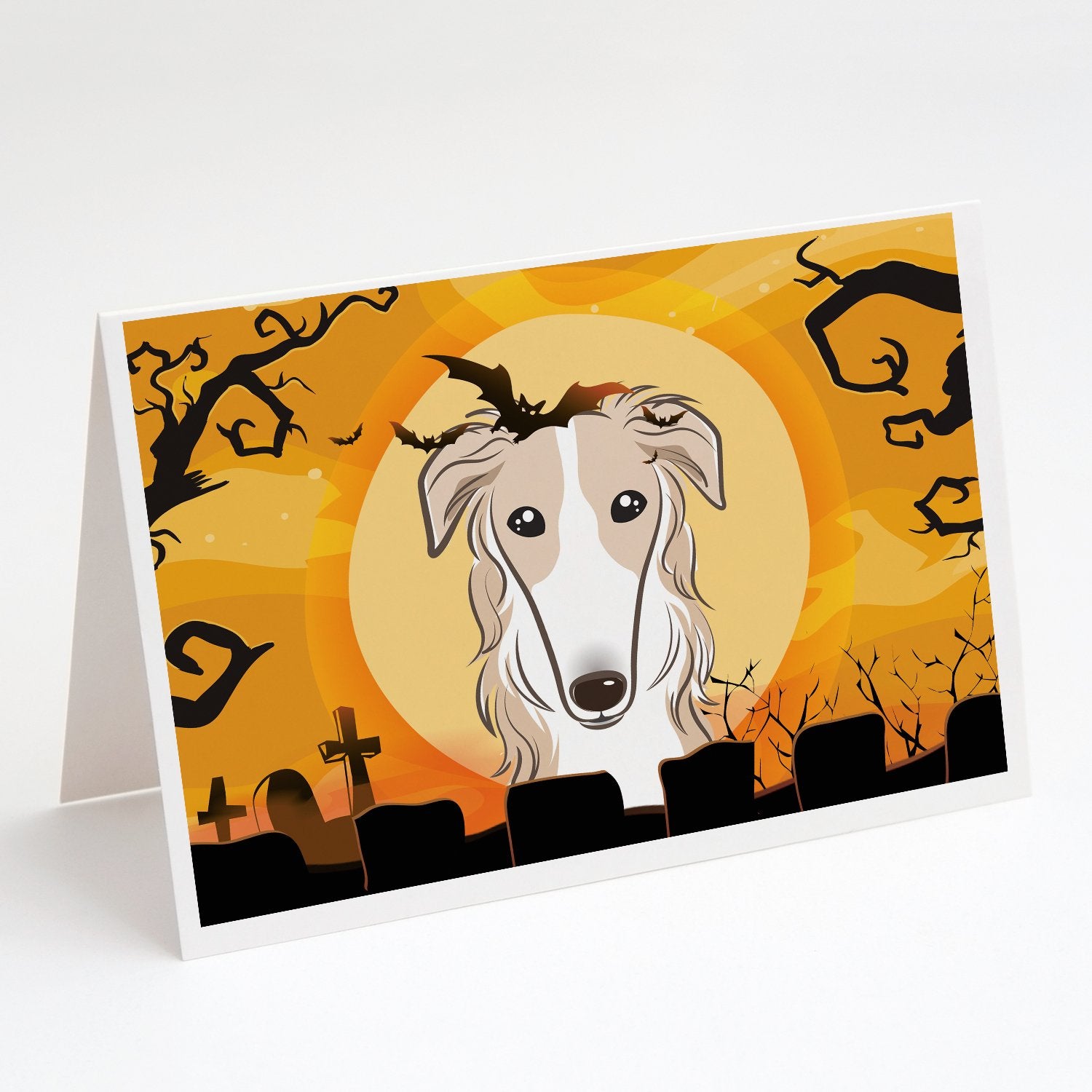 Buy this Halloween Borzoi Greeting Cards and Envelopes Pack of 8