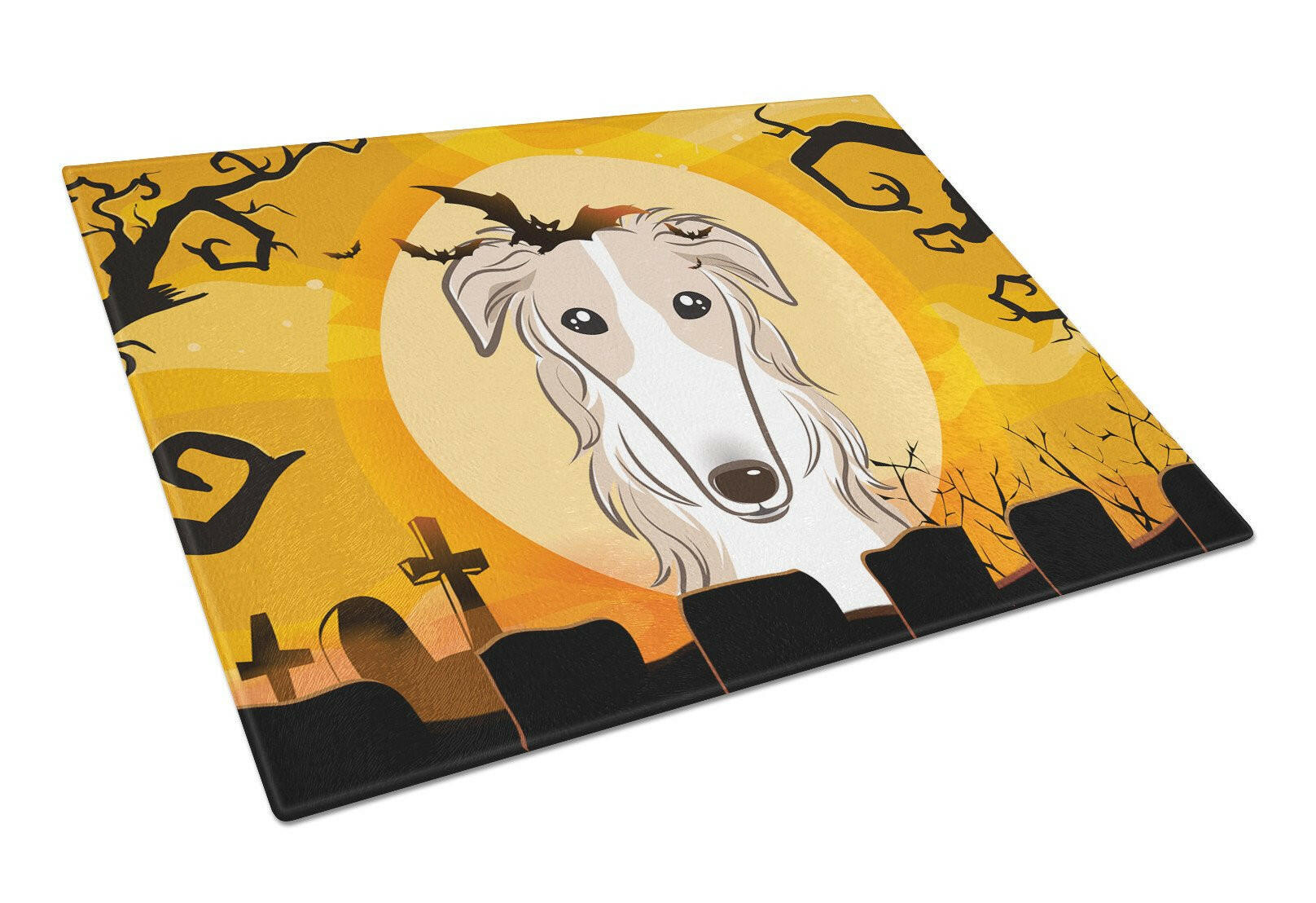 Halloween Borzoi Glass Cutting Board Large BB1786LCB by Caroline's Treasures