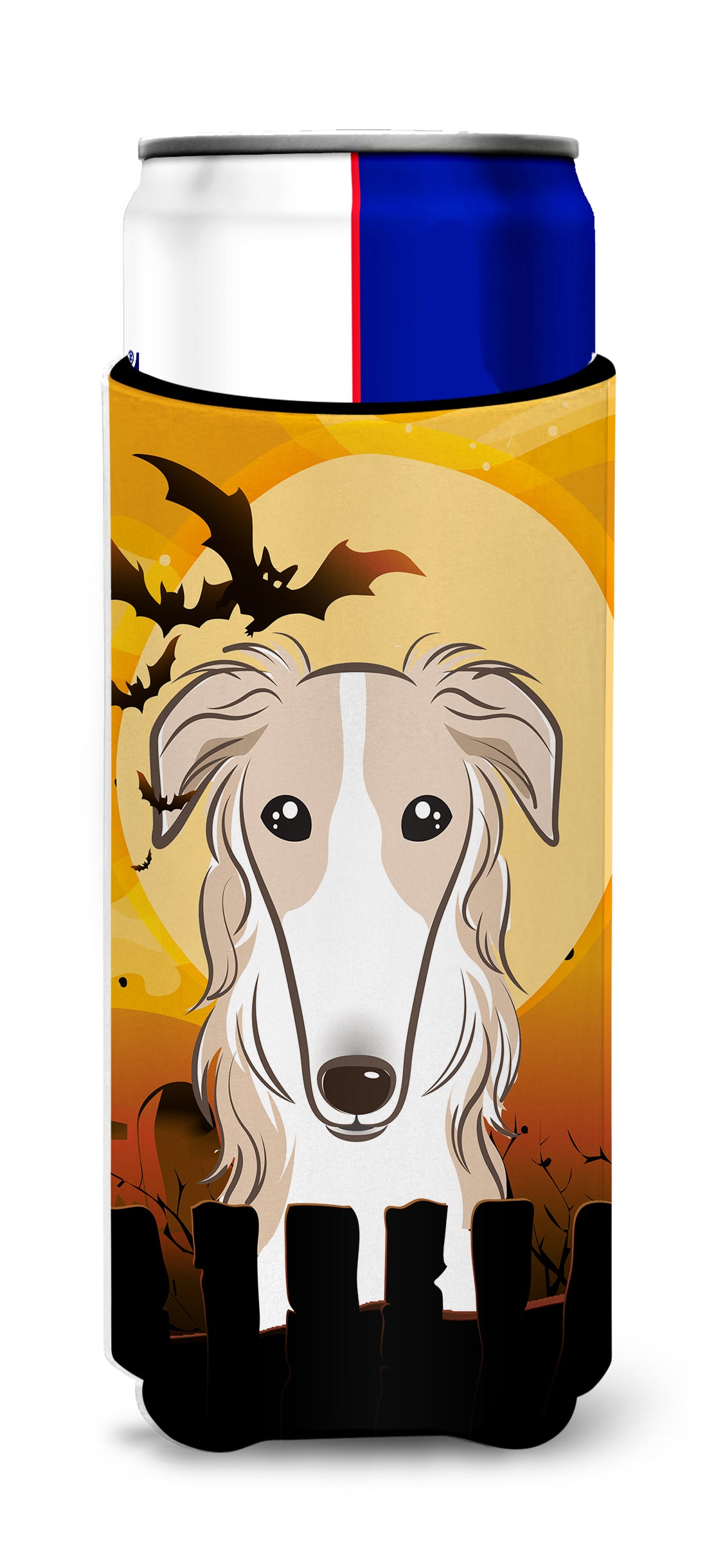 Halloween Borzoi Ultra Beverage Insulators for slim cans BB1786MUK  the-store.com.