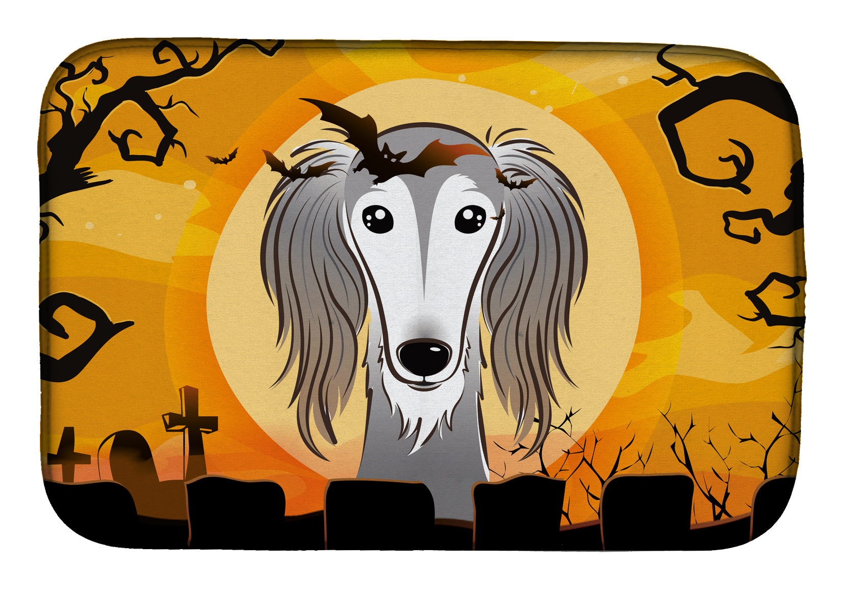 Halloween Saluki Dish Drying Mat BB1787DDM  the-store.com.