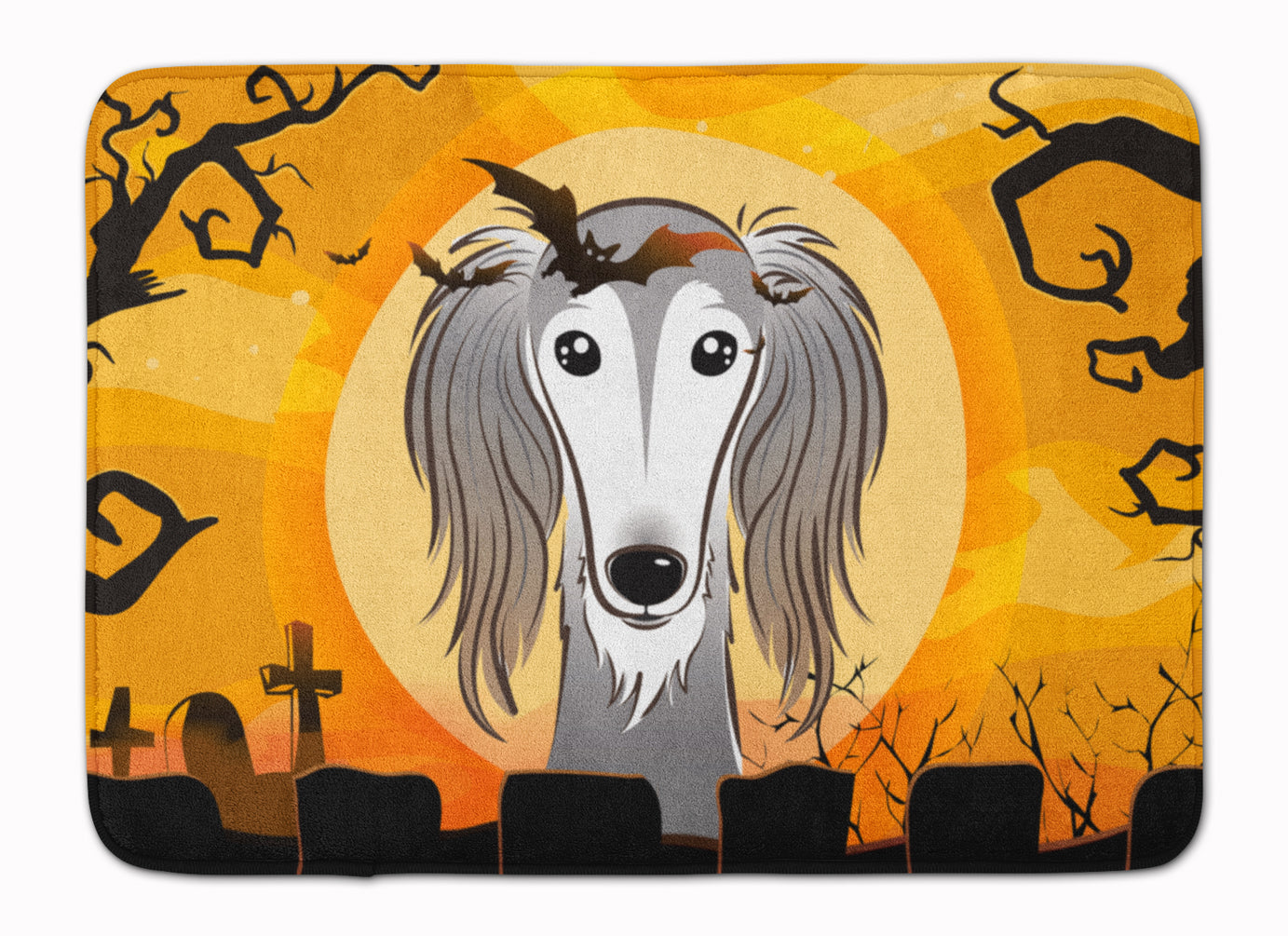 Halloween Saluki Machine Washable Memory Foam Mat BB1787RUG - the-store.com