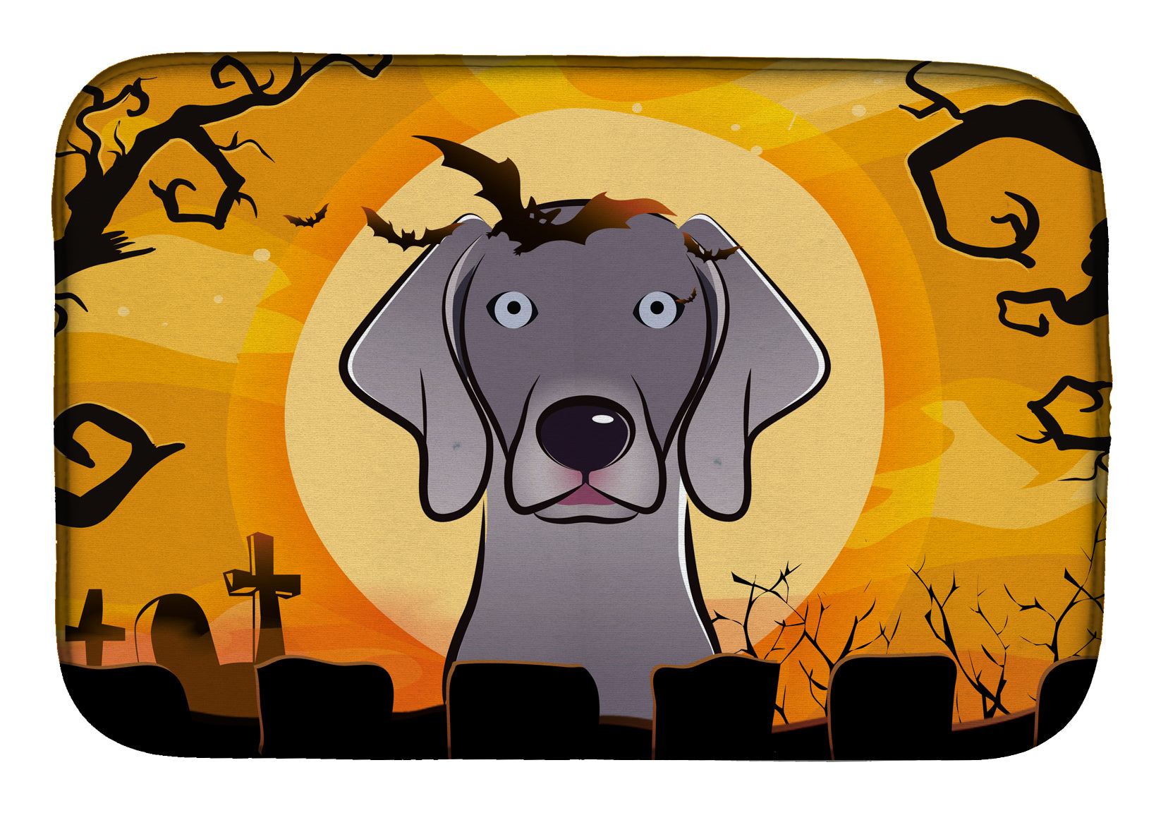 Halloween Weimaraner Dish Drying Mat BB1789DDM  the-store.com.