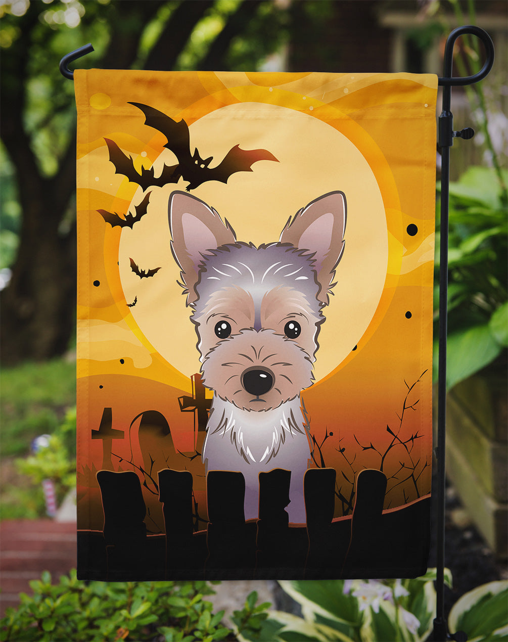 Halloween Yorkie Puppy Flag Garden Size BB1790GF.