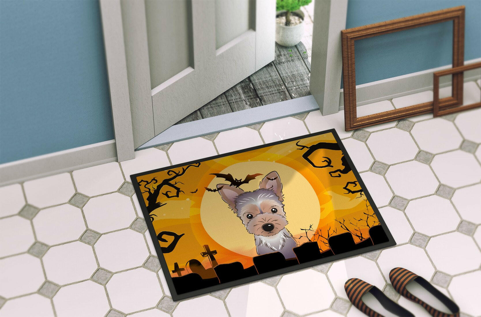 Halloween Yorkie Puppy Indoor or Outdoor Mat 24x36 BB1790JMAT - the-store.com