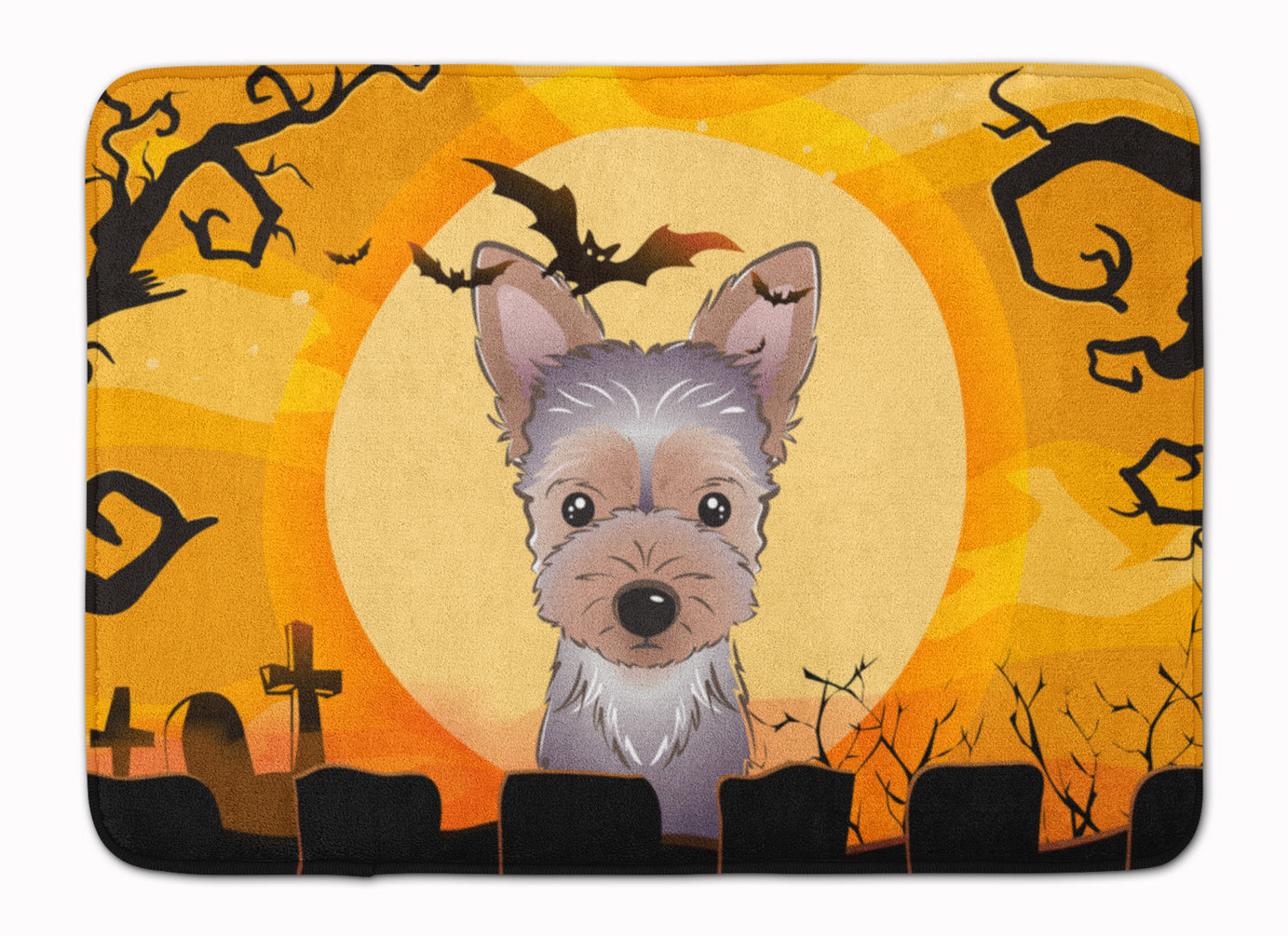 Halloween Yorkie Puppy Machine Washable Memory Foam Mat BB1790RUG - the-store.com