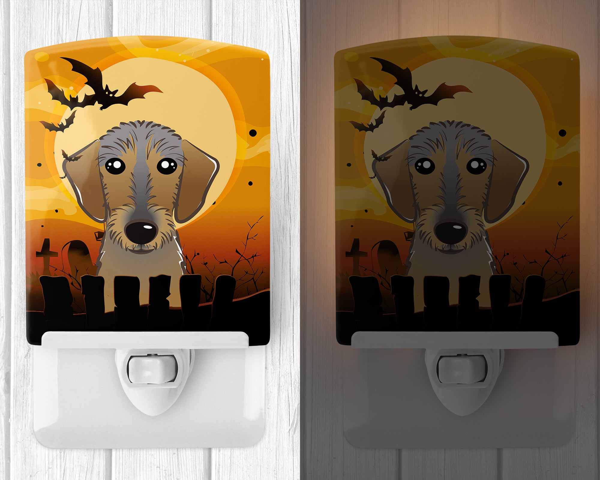 Halloween Wirehaired Dachshund Ceramic Night Light BB1791CNL - the-store.com