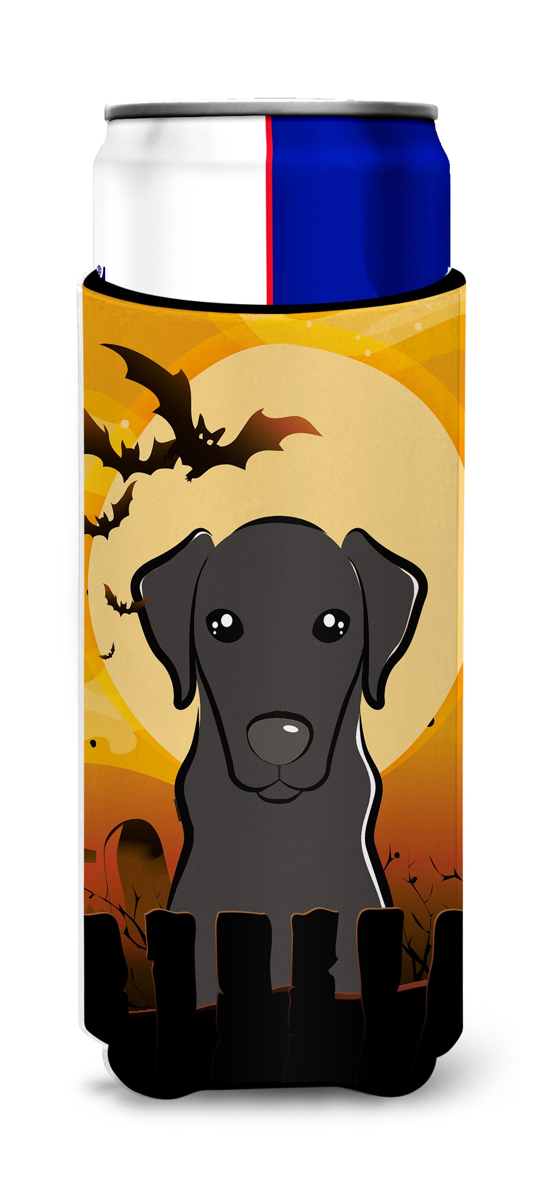 Halloween Black Labrador Ultra Beverage Insulators for slim cans BB1793MUK  the-store.com.