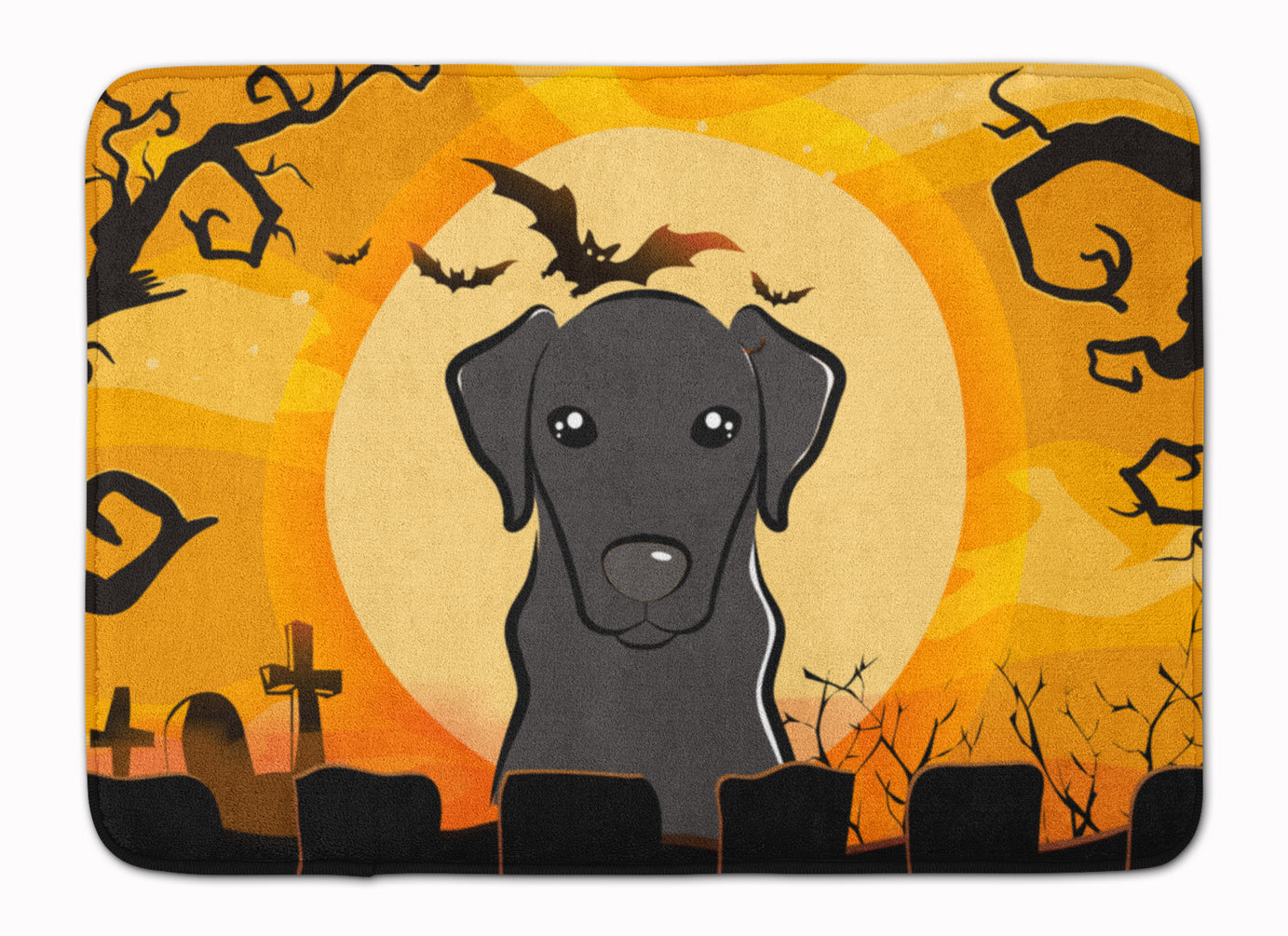 Halloween Black Labrador Machine Washable Memory Foam Mat BB1793RUG - the-store.com