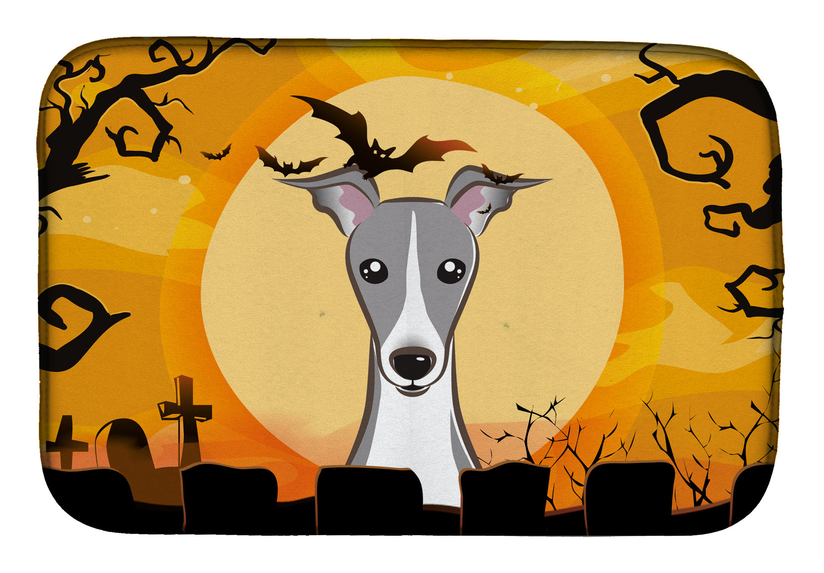 Halloween Italian Greyhound Dish Drying Mat BB1794DDM  the-store.com.