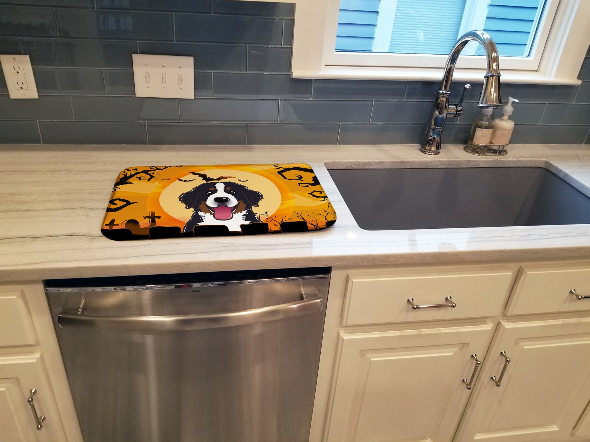 Halloween Bernese Mountain Dog Dish Drying Mat BB1795DDM  the-store.com.