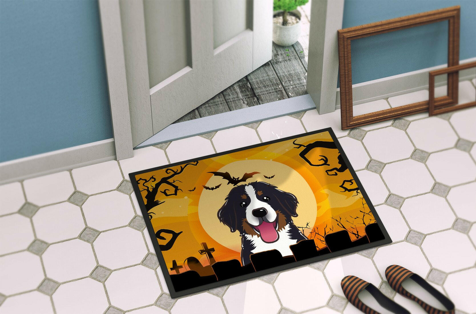 Halloween Bernese Mountain Dog Indoor or Outdoor Mat 24x36 BB1795JMAT - the-store.com