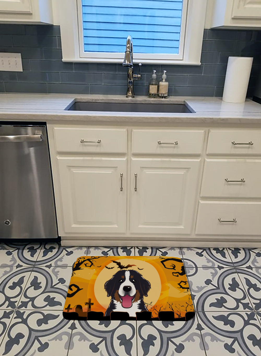 Halloween Bernese Mountain Dog Machine Washable Memory Foam Mat BB1795RUG - the-store.com