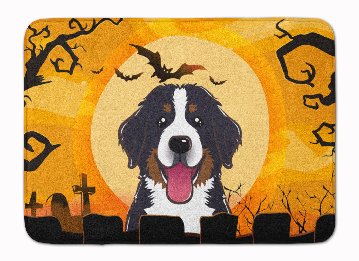 Halloween Bernese Mountain Dog Machine Washable Memory Foam Mat BB1795RUG - the-store.com