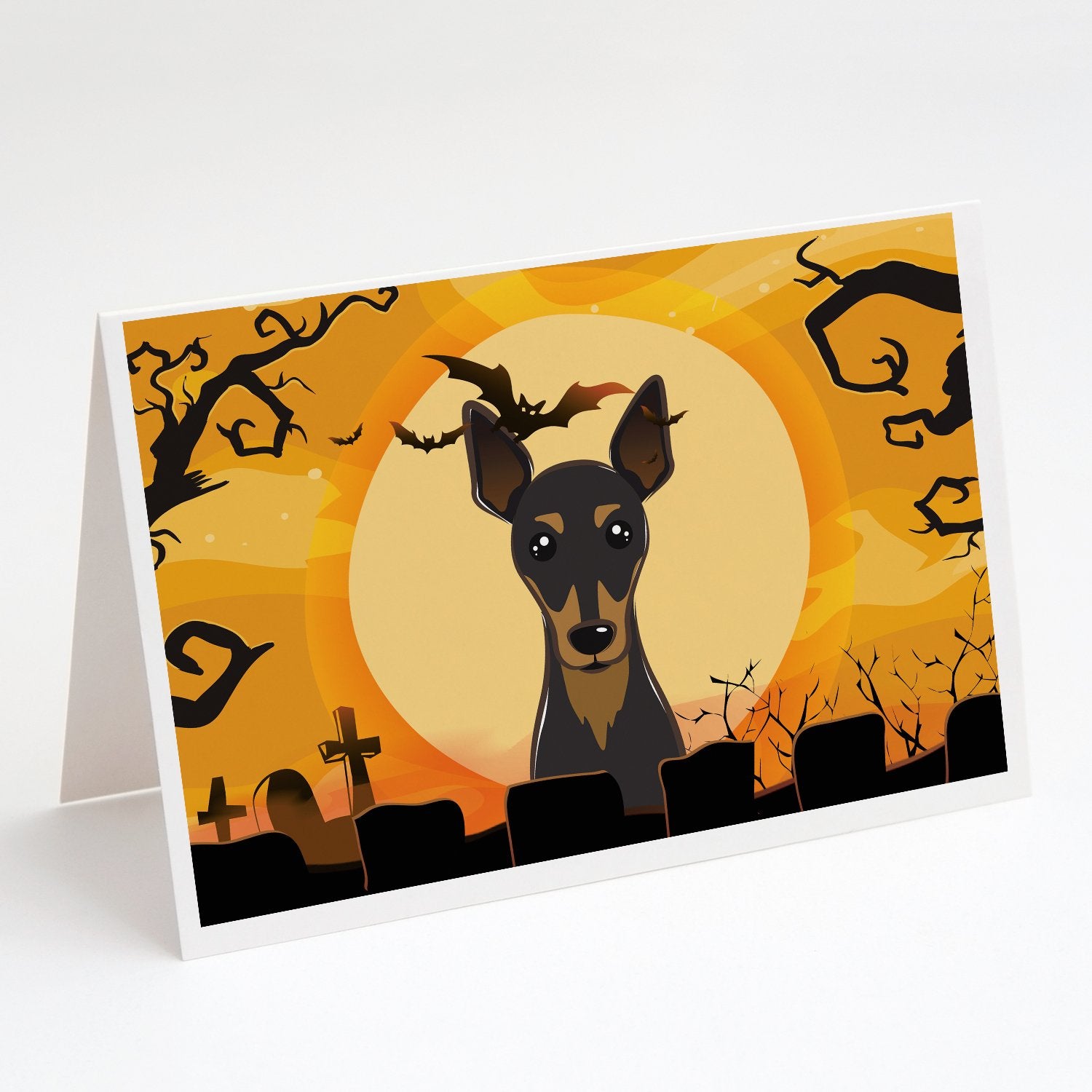 Buy this Halloween Min Pin Greeting Cards and Envelopes Pack of 8