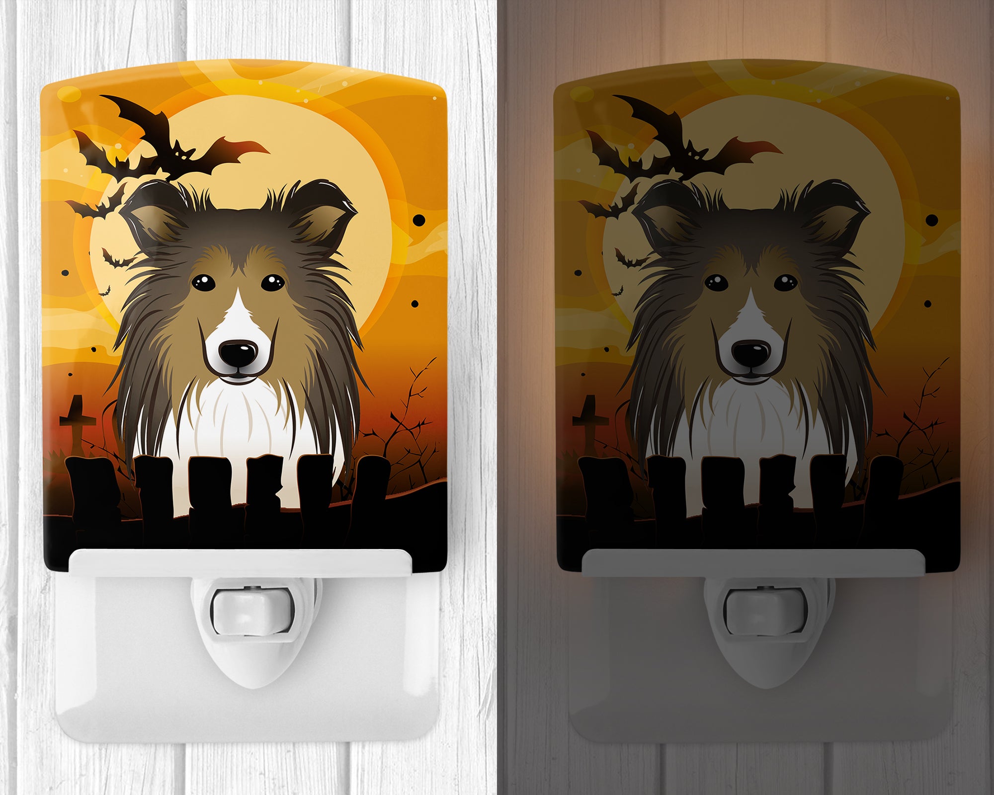 Halloween Sheltie Ceramic Night Light BB1800CNL - the-store.com