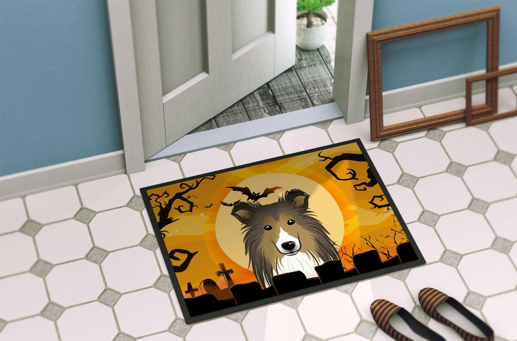 Halloween Sheltie Indoor or Outdoor Mat 24x36 BB1800JMAT - the-store.com