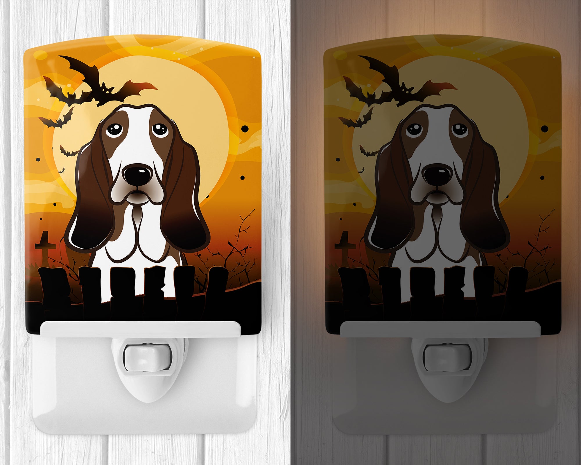 Halloween Basset Hound Ceramic Night Light BB1801CNL - the-store.com