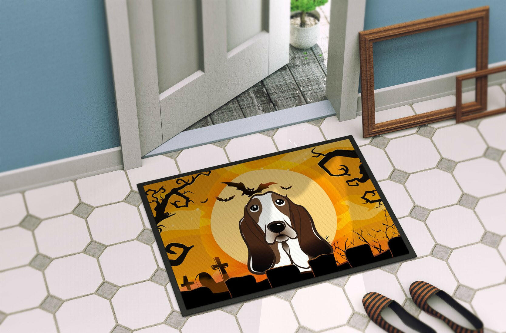 Halloween Basset Hound Indoor or Outdoor Mat 24x36 BB1801JMAT - the-store.com