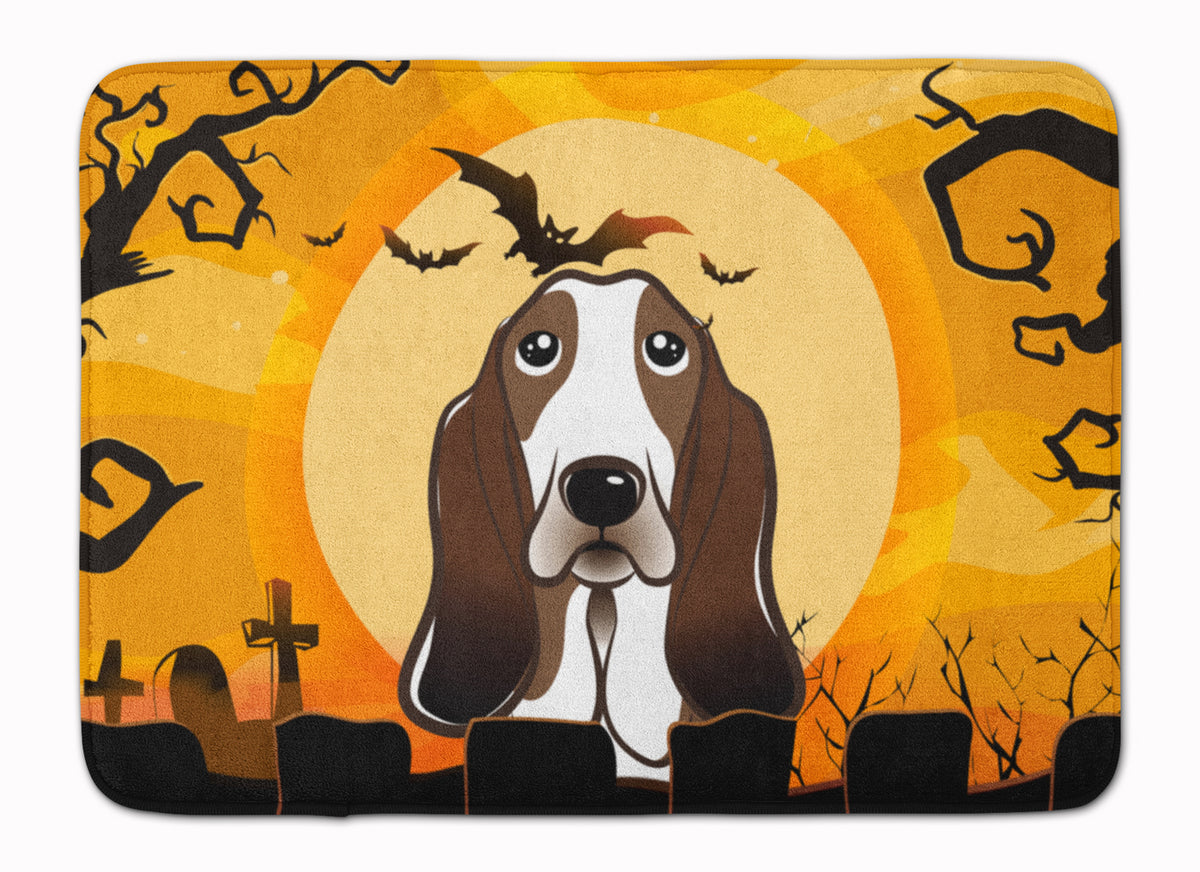 Halloween Basset Hound Machine Washable Memory Foam Mat BB1801RUG - the-store.com